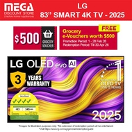 LG OLED83G5PSA 83" OLED EVO G5 4K SMART TV | Free Wall Mount + $500 Grocery e-Vouchers Redeem From L