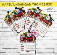 Kartu Undangan Ulang Tahun THOMAS P20 Isi 20 pc / Kartu Undangan Ultah Anak Thomas