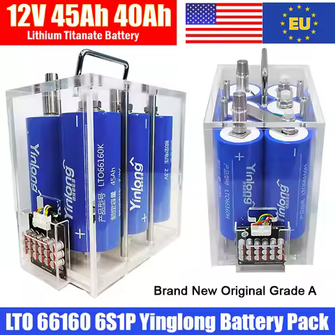 Grade A Yinlong 12V 45ah 40ah lithium titanate battery pack LTO 6616010C high-power built-in BMS car