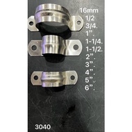 SUS 304 stainless steel Saddle bar / PIPE CLIP / U clip 20mm 25mm 32mm