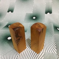 台灣檜木印章 閃花 6分印章 尺寸6*1.8*1.8cm一對
