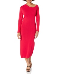 Women's Giselle Asymmetric Neckline Midi Sweater Dress
