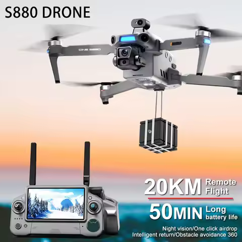 New S880 PRO MAX Profesional GPS Drone With 8K Camera 3-Axis Gimbal 5G WiFi Brushless RC Quadcopter