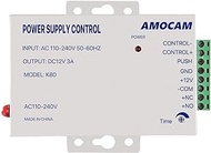 AMOCAM K80 Power Supply Control, AC 110-240V to DC 12V Power Supply for Door Access Control System, Video Doorbell, Electric Strike Lock, Bolt Lock, Magnetic Lock, Power Supply Controller