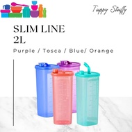 Tupperware Slim Line 2L | 2L Original Tupperware Drinking Water Bottle Large Capacity Bottle