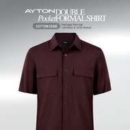 KEMEJA CUTOFF Ayton Double Pocket Formal Shirt Cotton Work Shirt Men's ShortPOLOS