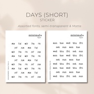 (Short) Days of The Week Sticker Journal Planner Sticker