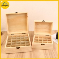 NewLook  12/25 Slots Wooden Storage Box Carry Organizer  Bottles Aromatherapy Container Storage Box 