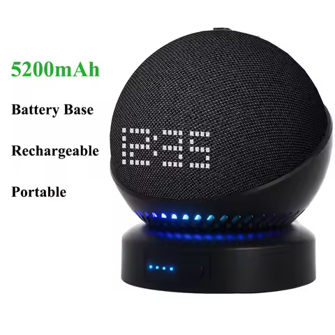 Battery Base for Echo Dot(5th Gen) Portable Rechargeable Battery Compatible with Echo Dot 4th Smart 