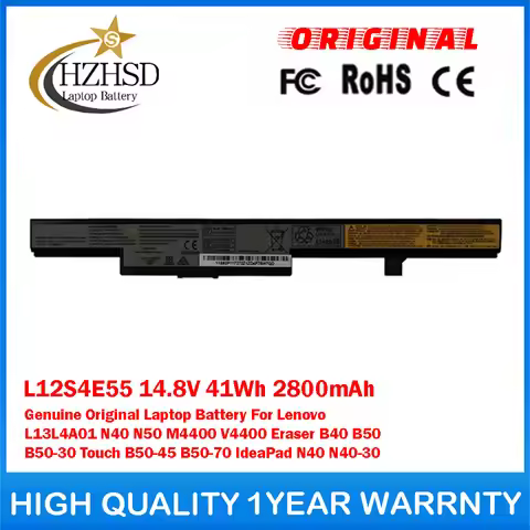 L12S4E55 14.8V 41Wh 2800mAh Genuine Original Laptop Battery For Lenovo L13L4A01 N40 N50 M4400 V4400 
