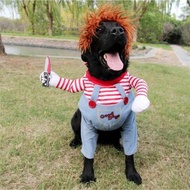 Dog Cat Costumes Pet Funny Costume Chucky Deadly Doll Cosplay Party Fancy Festival Cloth Cat Clothes
