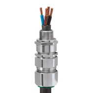 CMP E1FW M32 BRASS NICKEL PLATED CABLE GLAND COMPLETE SET c/w Lock Nut, PVC Shroud, Earth Tag & Nylo