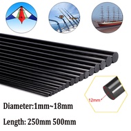 10pcs~1pcs Solid Carbon Fiber Rod 18mm 14mm 12mm 8mm 3mm Reinforced Rod high strength light weight f