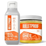 Brain Octane Premium C8 MCT Oil from Non-GMO Coconuts PLUS Grass-fed Ghee Bundle, Bulletproof Keto S