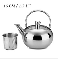 teko bunyi stainless bulat mini 2.5 liter / teko teh stainless 18cm 1.8 liter / kettle ketel ceret t