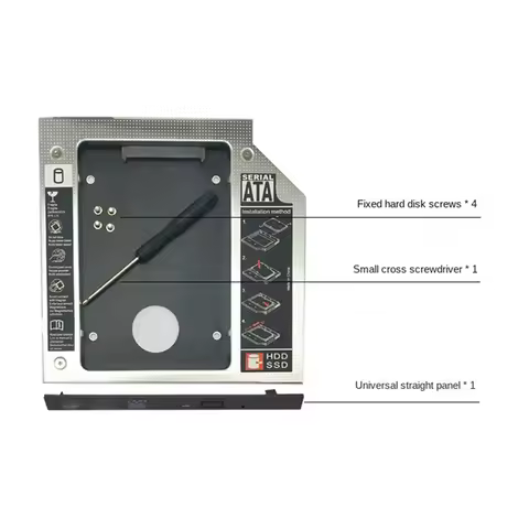 SATA Second Hard Drive SSD Hard Drive As Shown All Aluminum Ultra Slim Optical Bay
