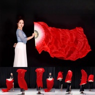Red Square Dance Lengthened Dance Fan Performance Props