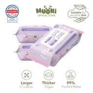 Upgraded Premium Sensitive Wipes (80s/pack) Organic Formula 99% Water No Alcohol 70gsm