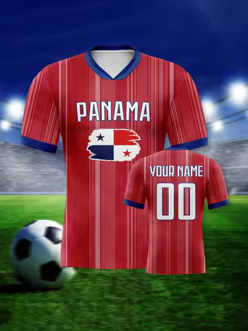 Custom Panama Soccer Jersey Personalized Football Team Shirt with Name Number National Football Top 