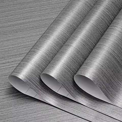 Dark Gray Imitation Wood Grain Self-adhesive Wallpaper Furniture Renovation Live Broadcast Backgroun