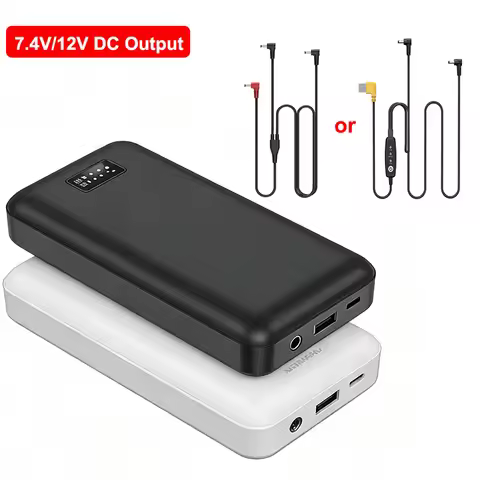 7.4V 12V DC Power Bank 18000mAh Portable Charger for Heated Vest Jacket Air Conditioning Clothing Po