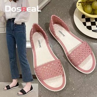 DOSREAL Summer Sandals For Women On Sale Flat Korean One Strap Ladies Slippers Jelly Shoes For Girls Women Rainy