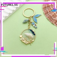FUTURE1 Car Key Chain, Zinc Alloy Sea Horse Key Ring, High Quality Conch Shiny Pendant Durable Marine Animal Pendant DIY Jewelry Decorate