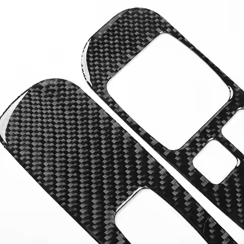 Car Soft Carbon Fiber Door Window Lift Panel Switch Button Frame Cover Trim Accessories For Toyota M