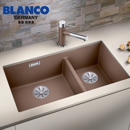 BLANCO BLANCO 430/270U Quartz Stone Sink Kitchen Vegetable Washing Basin Granite Dishwashing Double 