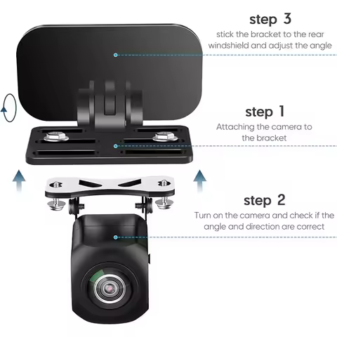 Durable ABS Rear Camera Mount Black Red Mounting Bracket Backup Camera Mount Dashboard Camera Suppor