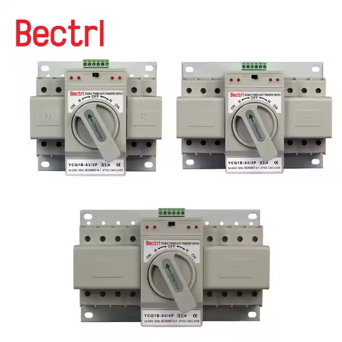 CNC Auto/Manual Switching Circuit Breakers YCQ1B-63 2P/3P/4P 63A Dual Power Automatic Transfer Switc