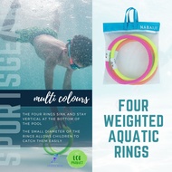 NABAIJI ห่วง ห่วงถ่วงน้ำหนัก 4 ชิ้น (หลากสี) ( Four weighted aquatic rings multi colors ) อุปกรณ์ว่ายน้ำ ว่ายน้ำ Swim ชุดว่ายนํ้าเด็ก