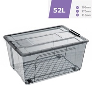 INABOX กล่องเก็บของอเนกประสงค์ 52L มีล้อ รุ่น Eday-N80650BK ขนาด 38.6x57x31 cm. สีใส