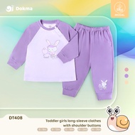 Dokma (8-14.2kg) Children's Long-Sleeved Shirt Set Baby Girl Long-Sleeve Clothes (6-36M) DT408