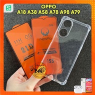 Full screen tempered glass Combo for OPPO A6X A5x A5 Pro A18 A38 A56 A57 A58 A60 A78 A98 A79 A2 + Sh