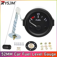 2" 52mm Fuel Level Gauge 12V 240-33ohm Car Oil Level Meter White Backlight Color Black Rim Automotiv