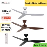 Acorn Fan Ceiling Fan 52“ with Remote Control DC Fan Smart Home HDB Condo BTO Balcony bedroom SG