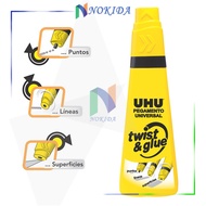 Nokida Lem UHU Twist & Glue [90 ml] / Lem Cair Serbaguna / Lem Multifungsi / Lem UHU Twist Jumbo / L