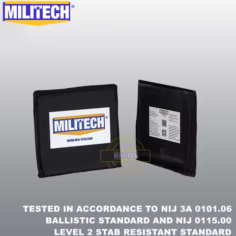MILITECH 6x6 Pair NIJ 0101.06 IIIA Aramid Soft Ballistic Panel Bulletproof Plate NIJ 0115.00 Level 2
