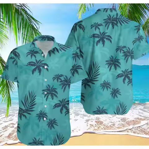 Summer 2025 Animal Crane Men's Shirt Hawaii 3d Plant Shirt Men's Flower Printed Plus Sign Shirt Hawa