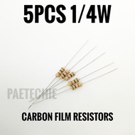 5pcs 1/4W Resistors 330k - 10M 470k 1M 560k 680k 750k 820k 910k 2.2M 3.3M 4.7M 5.6M 6.8M 7.5M 8.2M