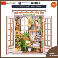 Robotime Rolife 3D DIY Book Nook Shelf Insert Kit TGE04 Secret Bloomy Nook, 246PCS