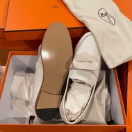Hermes Destin loafer 愛馬仕 樂福鞋 白色 Kelly 全新 38 鞋子 購證都有
