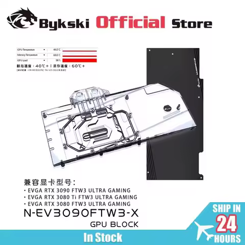 Bykski N-EV3090FTW3-X Water Block Use for EVGA RTX3080 / RTX 3090 FTW3 ULTRA GAMIN GPU Card /Full Co