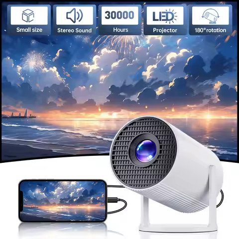 Portable Home Theater Projector Support 4K Decode Quick Focus Built-in Speaker Android 1080P HD Vide
