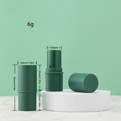 B*1PC Plastic 6g Cylinder Solid Deodorants Tube Green/Pink/Purple Lip Balm Container Empty Lipstick 