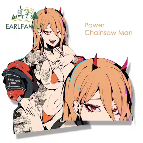 EARLFAMILY Gyaru Bikini Power Car Sticker Anime Fanart Waifu Decal JDM Window Trunk Decor Cartoon Pe