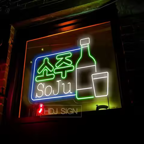 Custom Korean SOJU LED neon sign Itaewon Class Bar neon signs Business sign Korea Bar sign pub Club