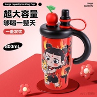 [Store Manager Recommended] Cartoon Double Drinking Ice Master Cup Sports Insulation Uninterrupted 6