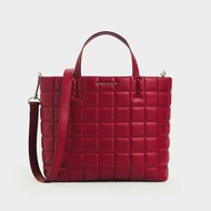 Charles & Keith Two Tone Quilted Short Strap Tote Bag KS171 CnK CK
